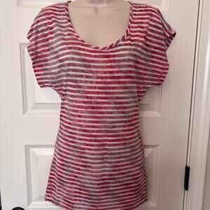 BKE Women’s Metallic Striped Tee, Size Medium